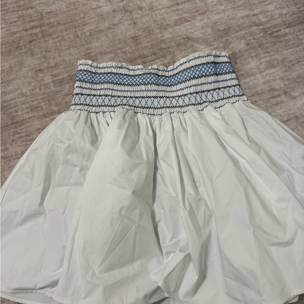 Tory Burch smocked white cotton skirt size small - Picture 2 of 4